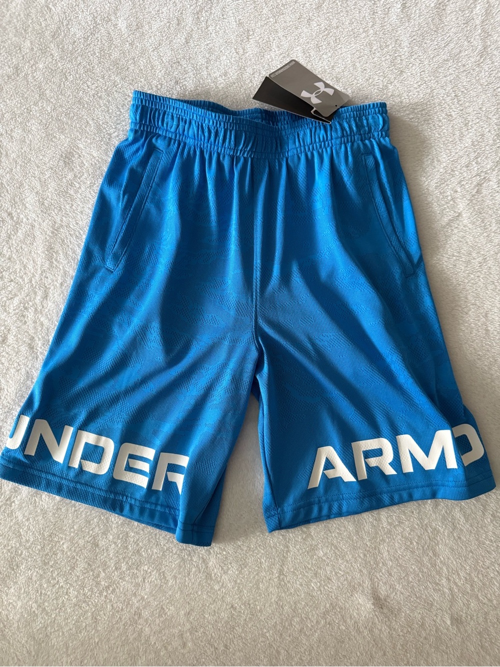 Under Armour Blue Boys' Athletic Shorts Medium
